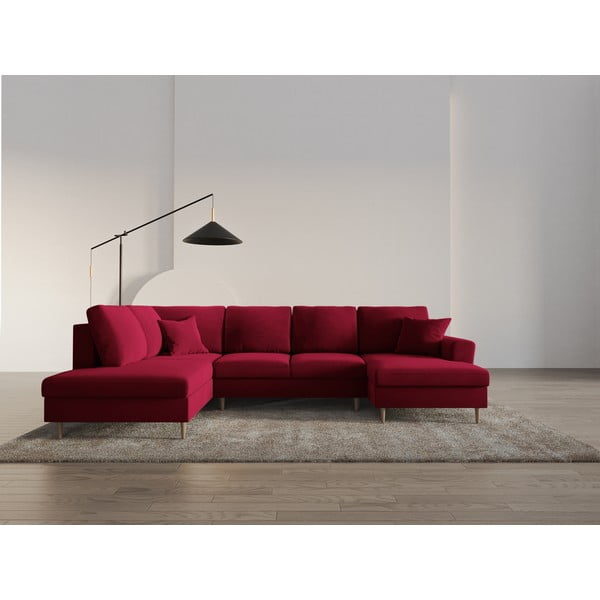 Punane sametist panipaigaga nurgadiivanvoodi (vasak nurk/"U"-kujuline) Kyoto - Cosmopolitan Design-image-2