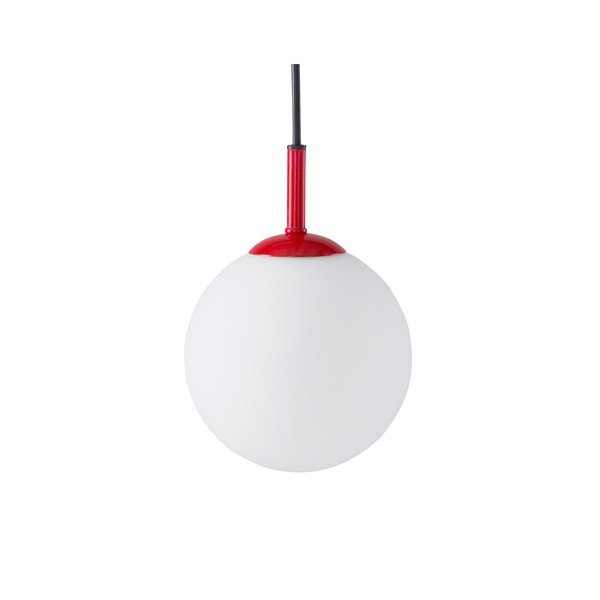 Punane/valge klaasist ripplamp ø 13 cm Ekman - Jotex-image-4