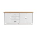 Valge männipuidust kummut 190x80 cm Miranda – Marckeric