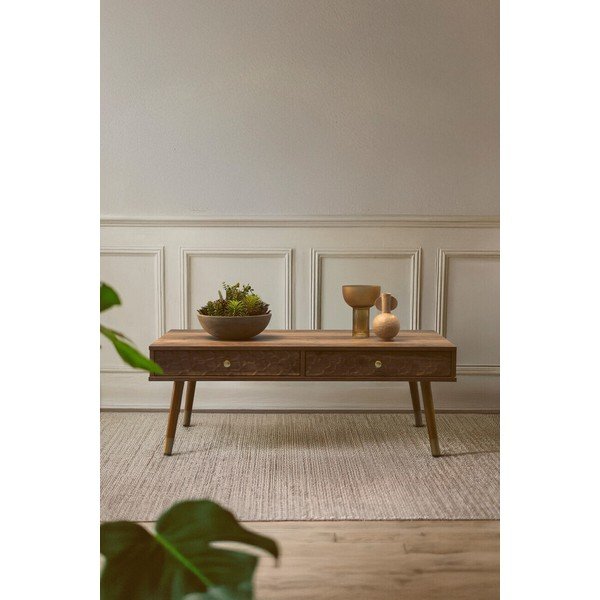 Tume naturaalses värvitoonis kohvilaud 59x110 cm Frida - Premier Housewares-image-1