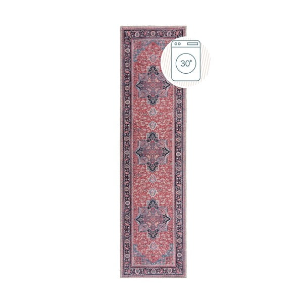 Burgundia värvi pestav koridorivaip taaskasutatud kiududest 60x230 cm Windsor - Flair Rugs