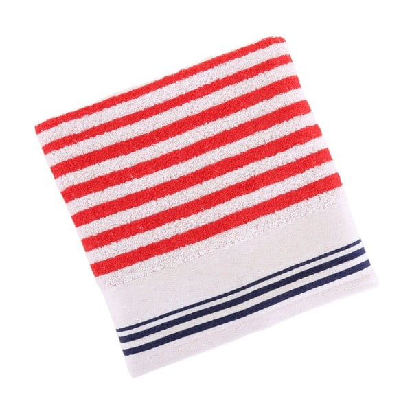 Červeno-bílý bavlněný ručník BHPC Cotton, 50x100 cm