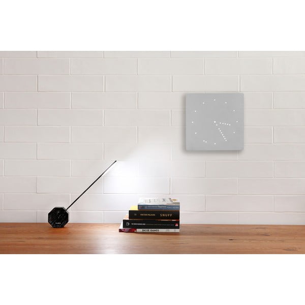 Hall äratuskell valge LED-ekraaniga analoogne klõpsukell - Gingko-image-1