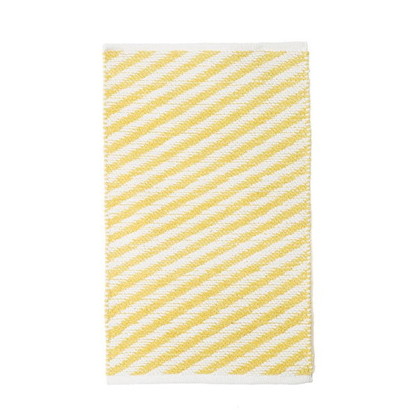 Žlutý bavlněný ručně tkaný koberec Pipsa Diagonal, 60 x 90 cm