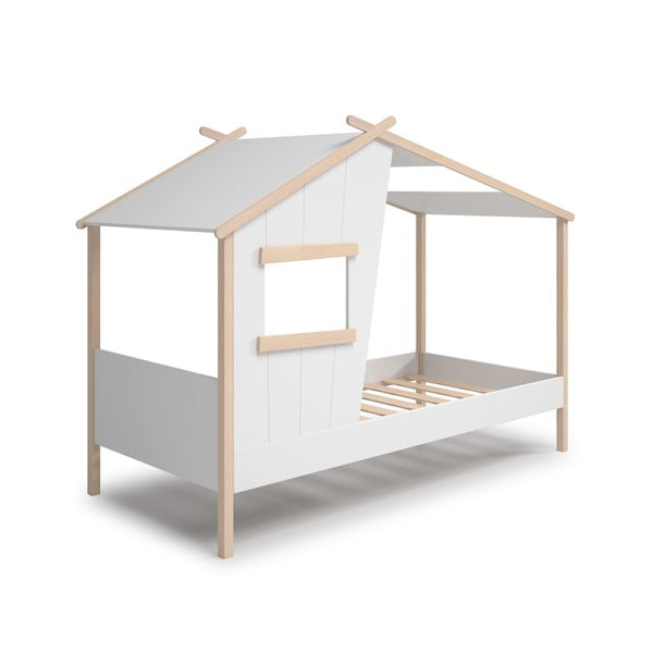 Valge männipuidust lastevoodi 90x190 cm Luba - Marckeric-image-3