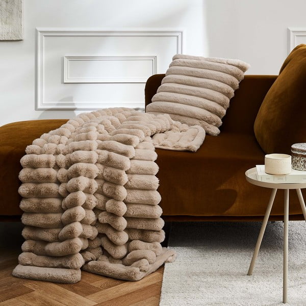 Helepruun mikroplüüsist tekk 180x220 cm Boudoir - douceur d'intérieur-image-2