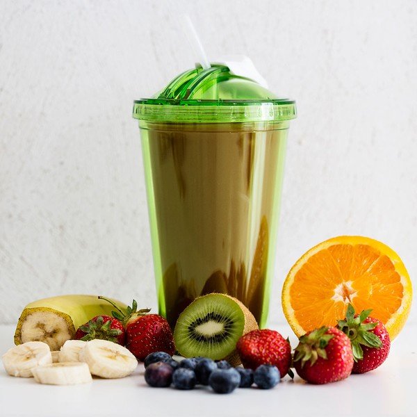 Zelený hrnek s brčkem na smoothie Sagaform-image-1