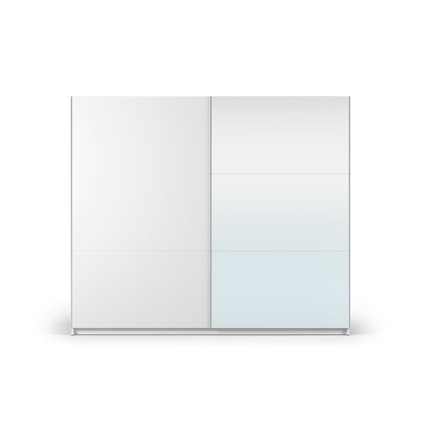 Valge peegli- ja lükandustega riidekapp 250x215 cm Lisburn - Cosmopolitan Design