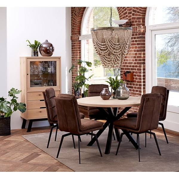 Mustade jalgadega ümmargune söögilaud , ø 120 cm Maison - Canett-image-1