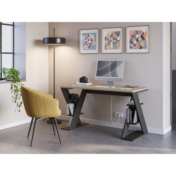 Tammedekooriga töölaud 60x137 cm Butterfly - Marckeric-image-1