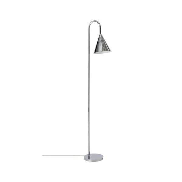 Läikiva hõbedase painduva konstruktsiooniga metallist põrandalamp (kõrgus 145 cm) Liam - Ellos Home
