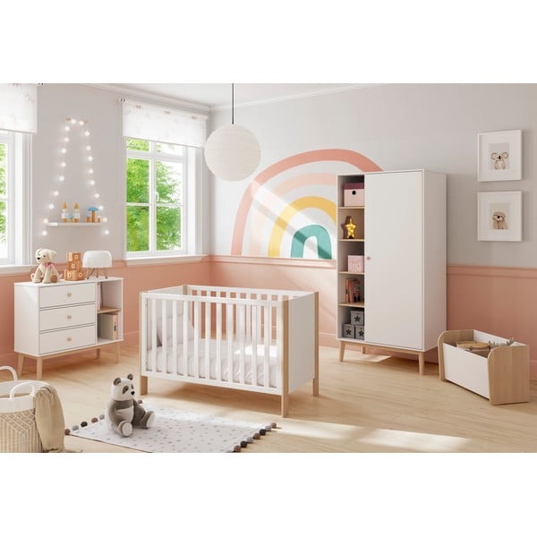 Valge/loomulik võrevoodi 60x120 cm Esteban - Marckeric-image-1