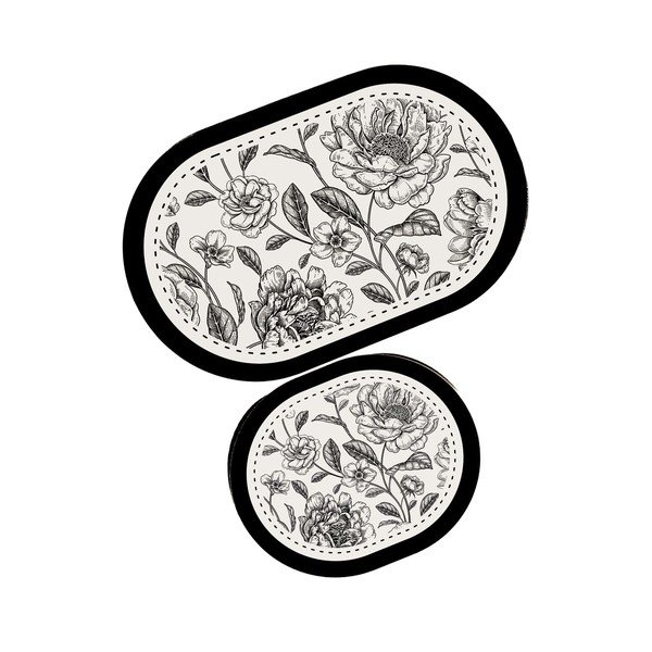 Mustvalged vannitoamatid komplektis 2 tükki 60x100 cm Rasse - Foutastic