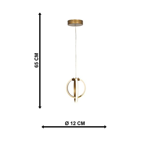 Pronksivärvi metallist LED rippvalgusti ø 25 cm Sezen - Squid Lighting-image-3