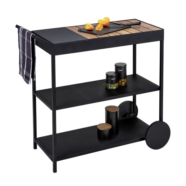 Ratastel serveerimislaud akaatsiaplaadiga 40x80 cm Miro - Wenko-image-2