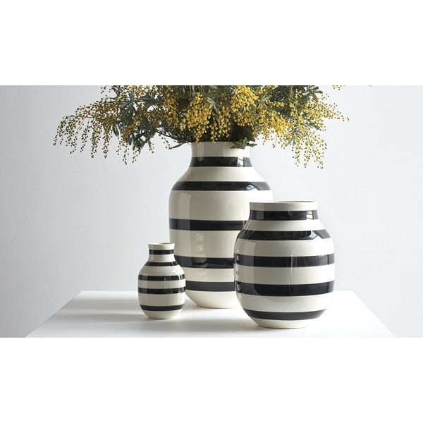 Must-valge kivivara vaas , kõrgus 12,5 cm Omaggio - Kähler Design-image-4