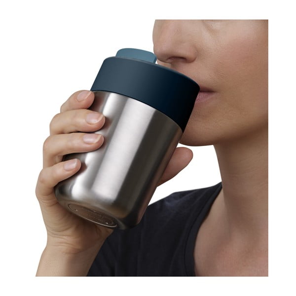 Tumesinine läikiv hõbedane reisikruus 340 ml Sipp - Joseph Joseph-image-3