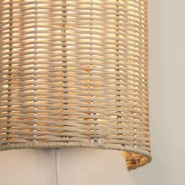 Naturaalset värvi rotangist seinalamp Kimjit - Kave Home-image-2