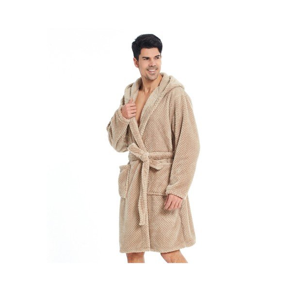 Světle hnědý unisex župan z mikrovlákna DecoKing Sleepyhead, velikost XXL-image-1