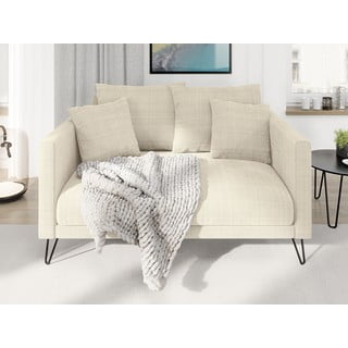 Kreem šenillist diivan 140 cm Freya - Ropez