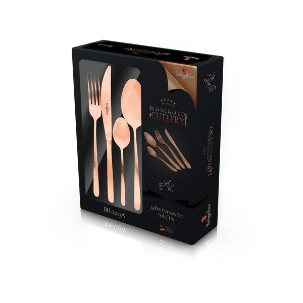 Roostevabast terasest söögiriistad 24 tk Rosegold Metallic Line - BerlingerHaus-image-3