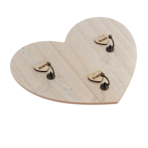 Nástěnný dřevěný věšák na klíče ve tvaru srdce Dakls Ruseno