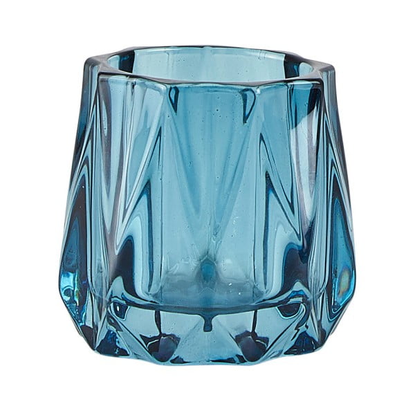 Modrý skleněný svícen na čajovou svíčku KJ Collection Diam, ⌀ 6,5 cm