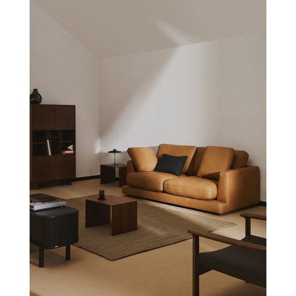 Pruun nahkdiivan 210 cm Gala - Kave Home-image-1