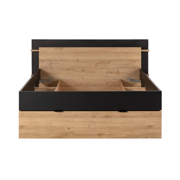 Must tammespoonist kaheinimesevoodi ilma voodipõhjata 160x200 cm Albo - Marckeric-image-3