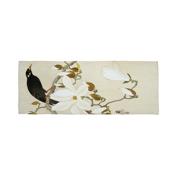 Roheline ja beež vaibajooksja 135x55 cm Bird - Velvet Atelier-image-4