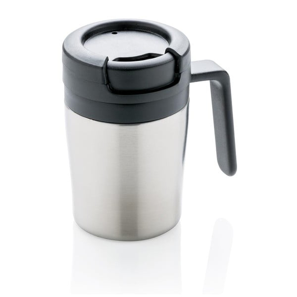 Termohrnek s ouškem ve stříbrné barvě XD Design Coffee to Go, 160 ml