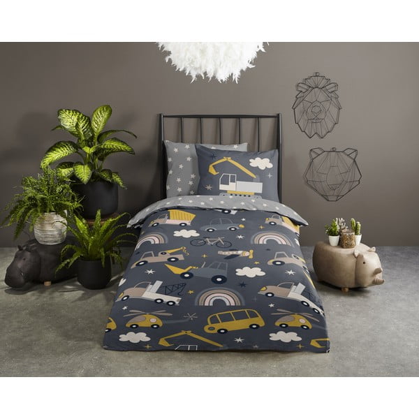 Hall puuvillane laste voodipesu üheinimesevoodile 140x200 cm Rush - Good Morning-image-1