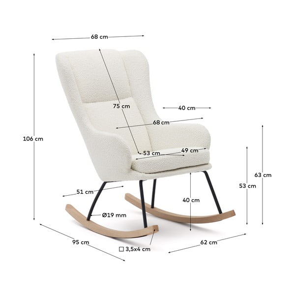 Valge bukleekangast kiiktool Maustin - Kave Home-image-4