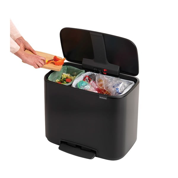 Matt must astmeline terasest prügikast sorteeritud jäätmete jaoks 34 l Bo – Brabantia-image-1