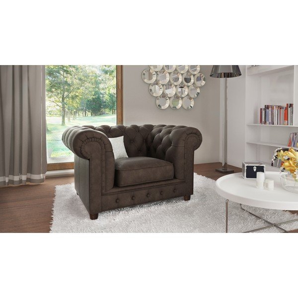 Tumepruun sametist tugitool Cambridge - Ropez-image-1