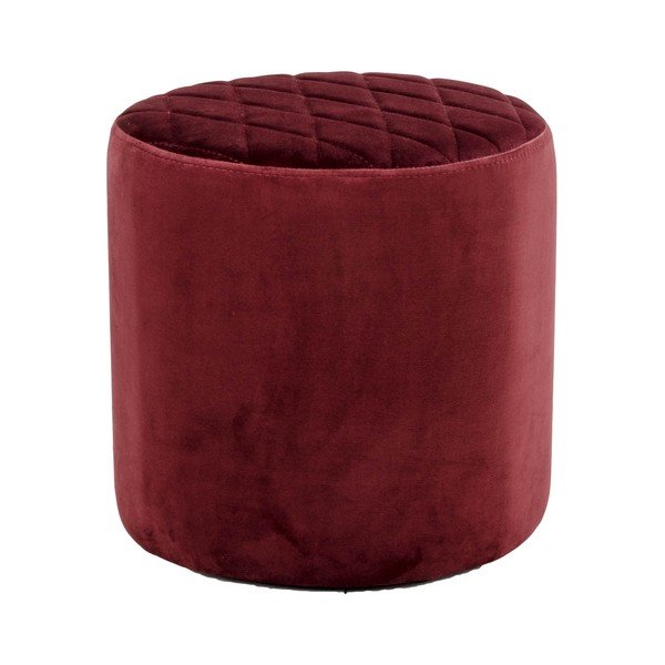 Červený puf ze sametu House Nordic Ejby, ø 34 cm