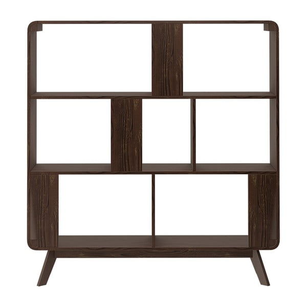 Pähklipuust raamaturiiul 122x126 cm Cassie - Støraa-image-3