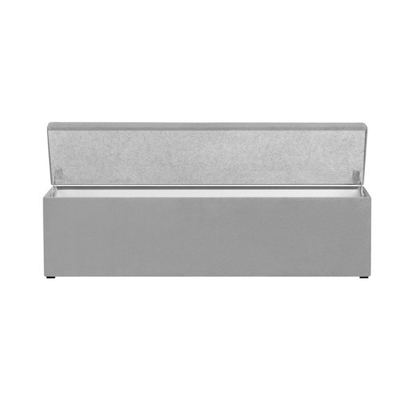 Šedý otoman k posteli s úložným prostorem Kooko Home Manna, 47 x 180 cm-image-4