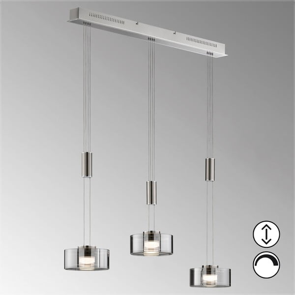 Hõbedane metallist dimmerdatav LED rippvalgusti Lavin - Fischer & Honsel-image-1