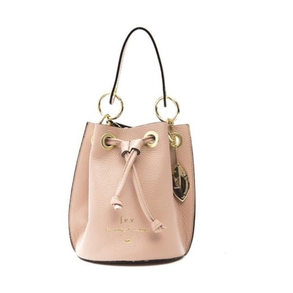 Růžovobéžová kožená kabelka f.e.v. by Francesca E. Versace Casma