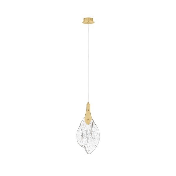 Kuldse värvi terasest hämardatav LED-ripplamp klaasist varjundiga, läbimõõduga 17,5 cm Bellina - Nova Luce