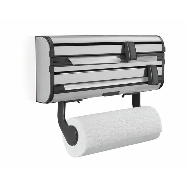 Hõbedane metallist seinale kinnitatav majapidamispaberi ja fooliumi hoidik Parat Royal - LEIFHEIT