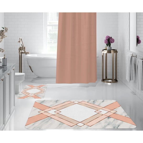 Valged ja roosad vannitoamattid 2-st komplektis - Oyo Concept-image-1