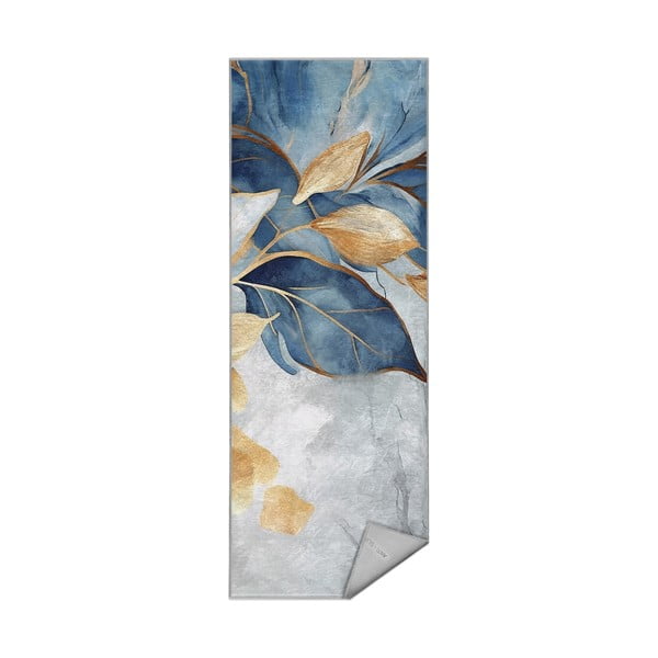 Sinine-kuldne pestav koridorivaip 80x200 cm Golden Leaves - Mila Home