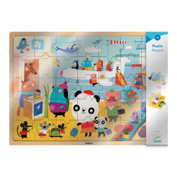 Laste puidust puzzle Lennujaam - Djeco-image-1
