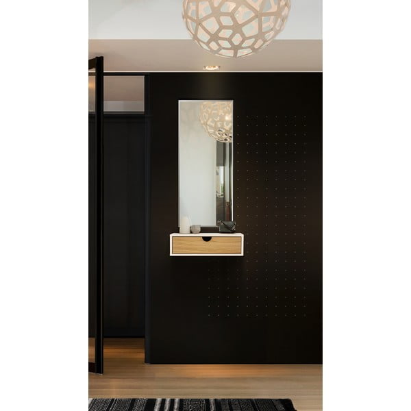 Valge/loomulik tammepuust öökapp Farsta - Woodman-image-1