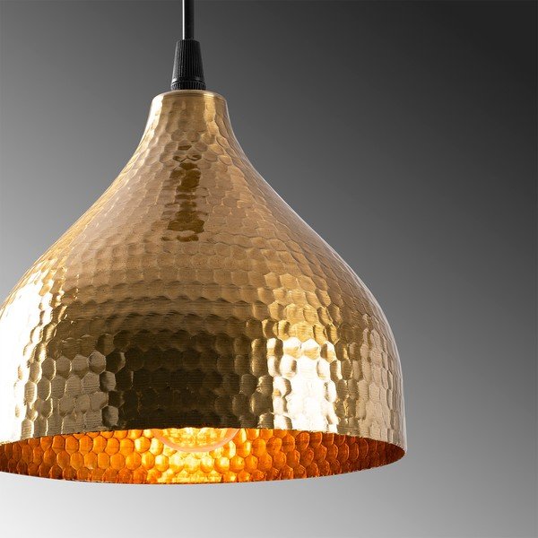 Kuldne rippvalgusti metallist varjuga ø 18 cm Tattoo - Opviq lights-image-4