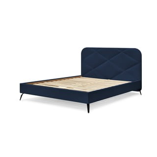 Tumesinine polsterdatud kaheinimesevoodi 180x200 cm Prune - Bobochic Paris