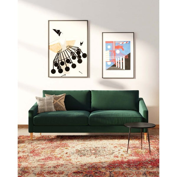 Tumeroheline sametist diivan 200 cm Karoto - Ame Yens-image-1