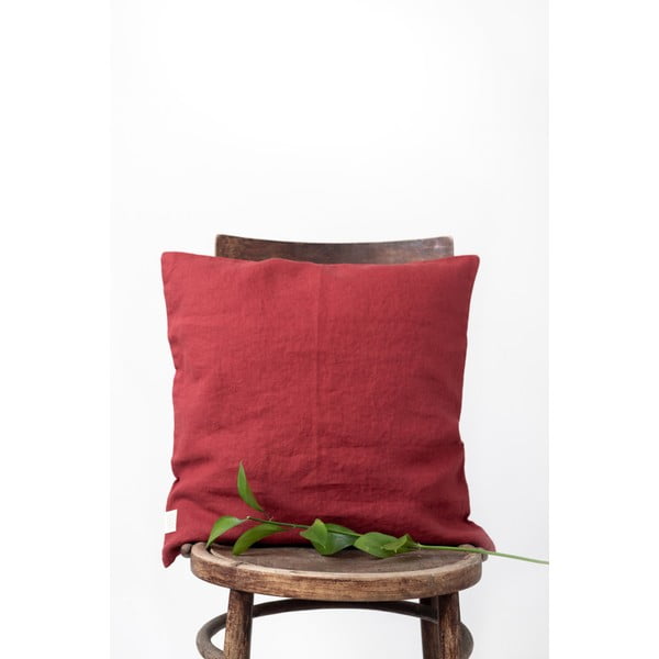 Punane linasest riidest padjapüür Classic, 40 x 40 cm - Linen Tales